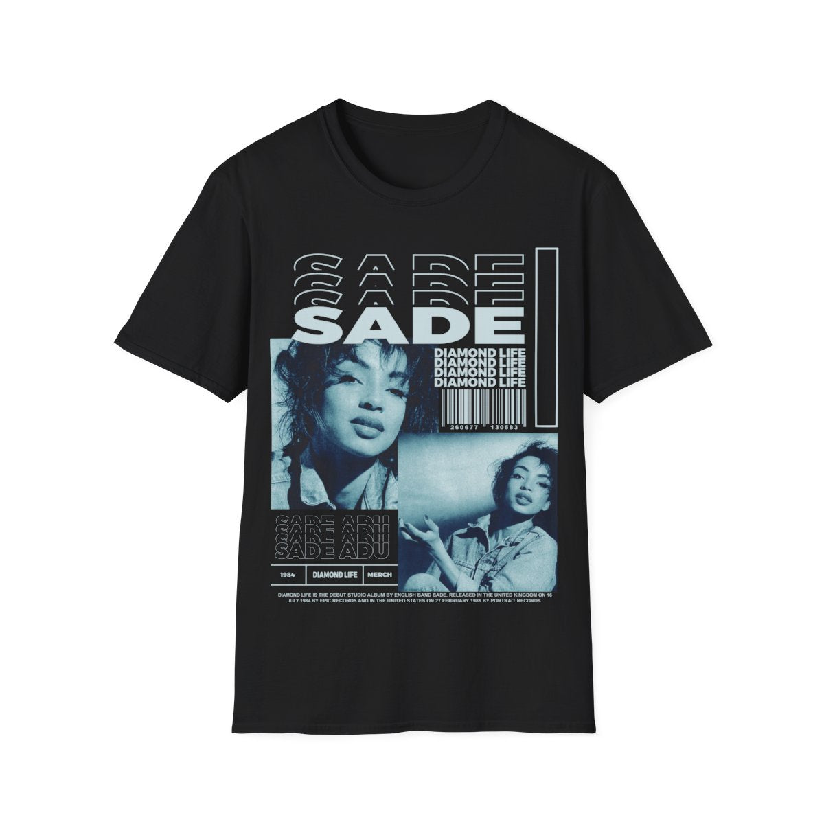 SADE Adu Diamond Life Singer-Songwriter Limited Unisex Softstyle T-Shirt, Sade Diamond Life Album 90s Poster Graphic tee