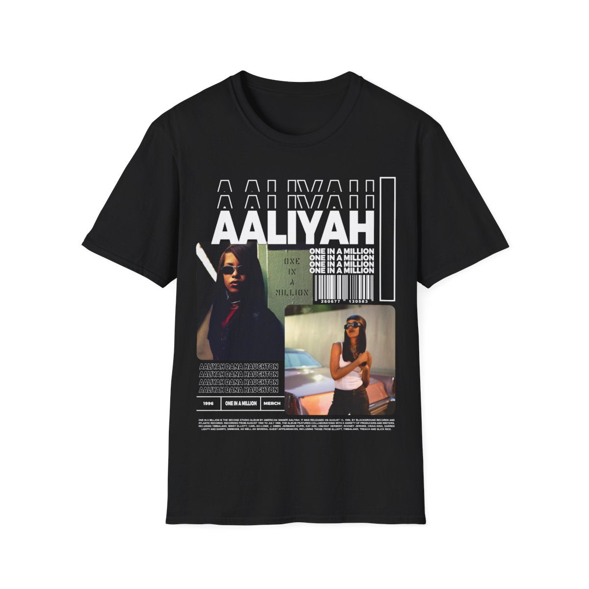 AALIYAH Singer and Actress Limited Unisex Softstyle T-Shirt, AALIYAH Merch, Aaliyah One In a Million Album 90s Poster tee