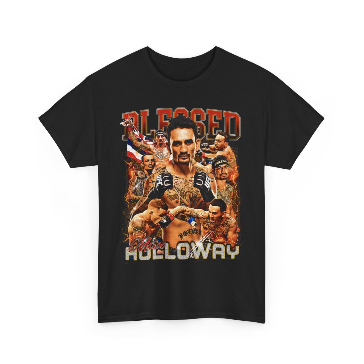 Max Holloway Retro Graphic Tee: Blessed Era UFC Shirt 246 American Mixed Martial Artist