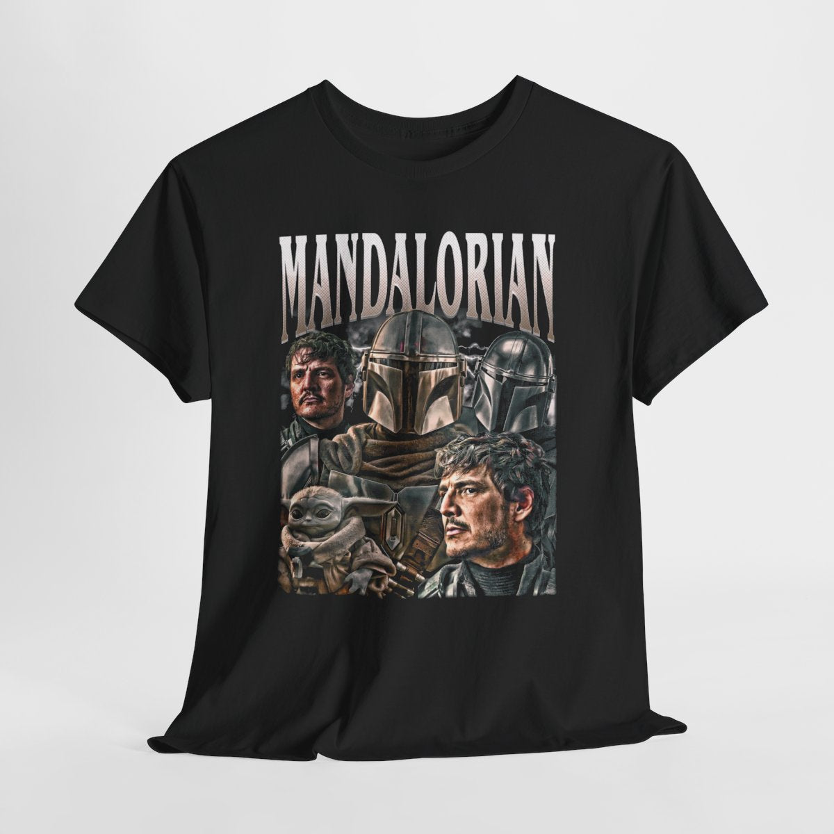 Pedro Pascal Mandalorian Vintage T-Shirt, Homage Retro 90s Graphic, Ideal Gift for TV Series and Movies Enthusiasts