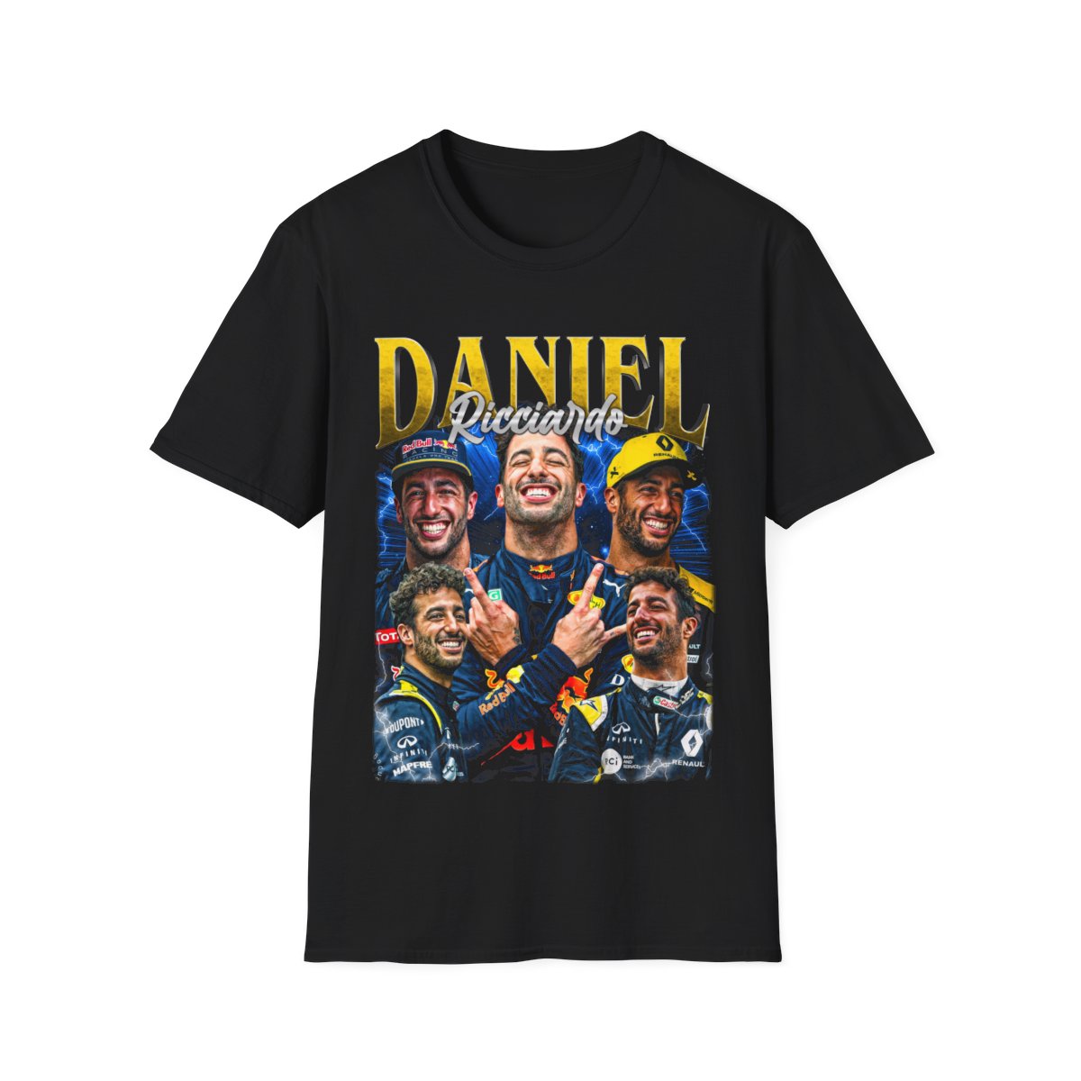 Daniel Ricciardo Formula 1 Racing Graphic Tee, Motorsport Fan Apparel, McLaren F1 Driver, Gift for Racing Lovers Vintage 90s Graphic T-Shirt