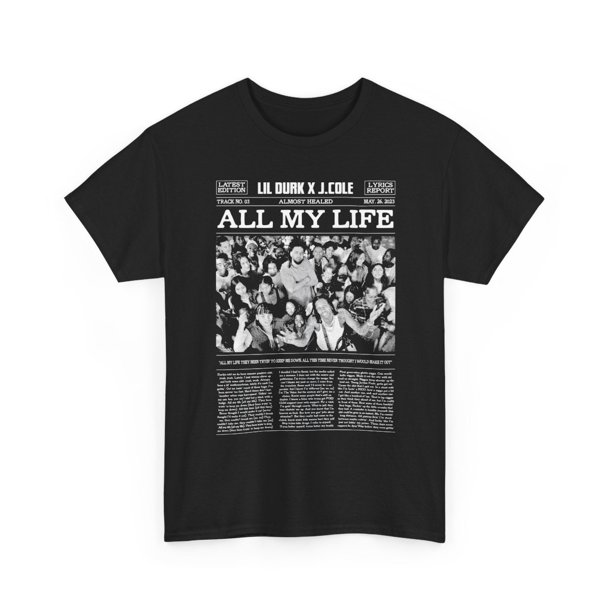 Lil Durk x J. Cole Rap Collab T-Shirt, Music Fan Gift, Urban Streetwear Shirt, Unisex Graphic Tee, Hip Hop Artist Merch, Concert Apparel
