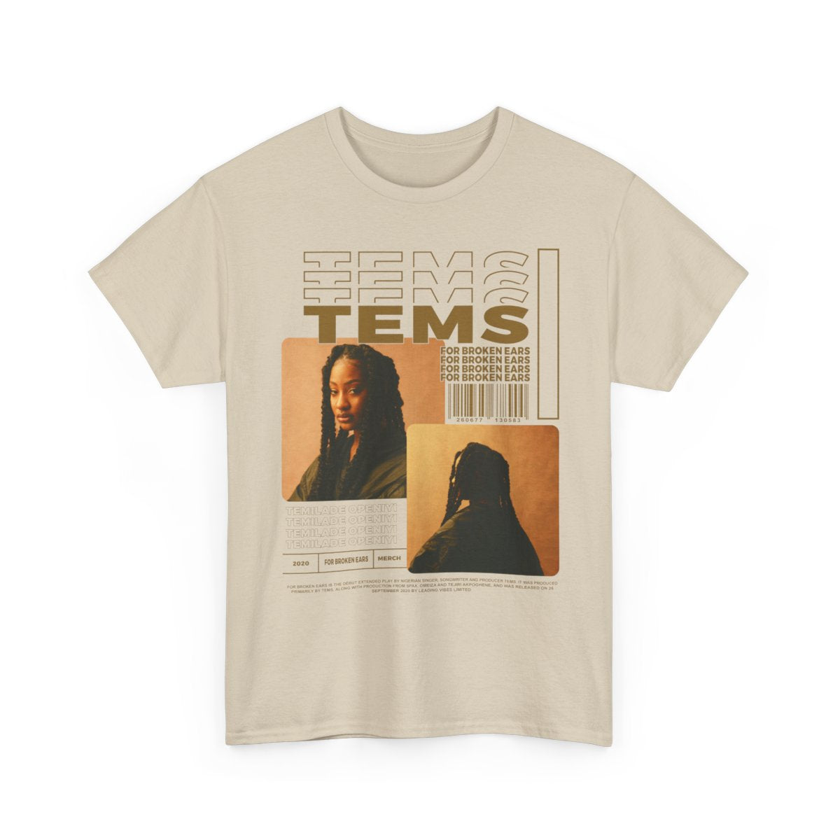 Tems Items For Broken Ears Unisex Heavy Cotton Tee,  T-Shirt, Graphic Tee, Music Lover Shirt, Vintage Style Top, Retro Band Merchandise