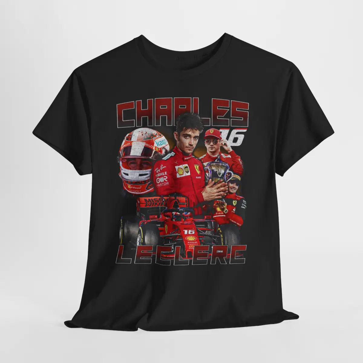 Charles Leclerc Unisex Heavy Cotton Tee, Ferrari Racing Fan Shirt, Motorsport Gift, Race Fan Apparel, Team Driver Tee, Racing Comfort Colors