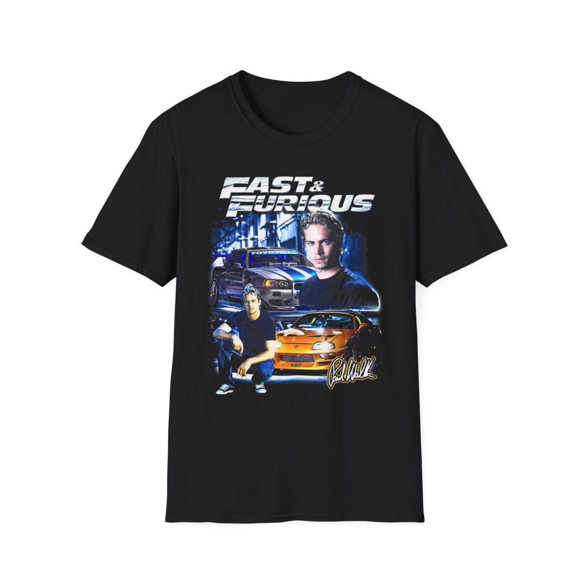 Fast & Furious Paul Walker T-Shirt ��� Vintage Racing Graphic Tee ��� Retro Movie Shirt ��� Gift for Car Enthusiast 2000s Film Fan