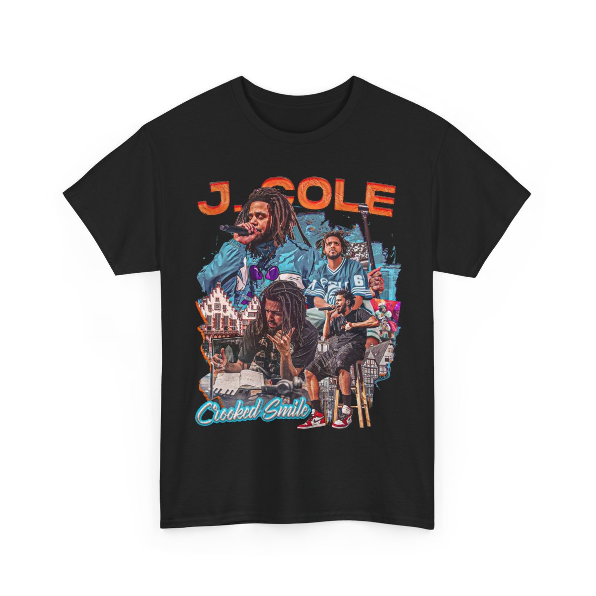 J. Cole Crooked Smile T-Shirt Vintage 90s Hip-Hop Graphic Tee, Dreamville Rapper Fan Gift, Gift for Women and Men