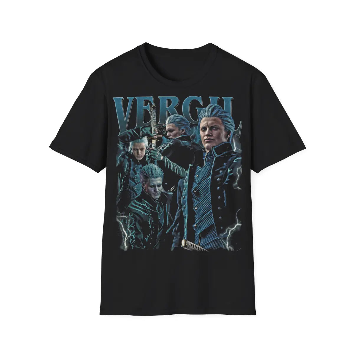 Vergil Devil May Cry Video Game Graphic Tee – Son of Sparda Gamer Shirt – Retro Hack and Slash Merch – Gift for DMC Fan Anime Gamer Shirt