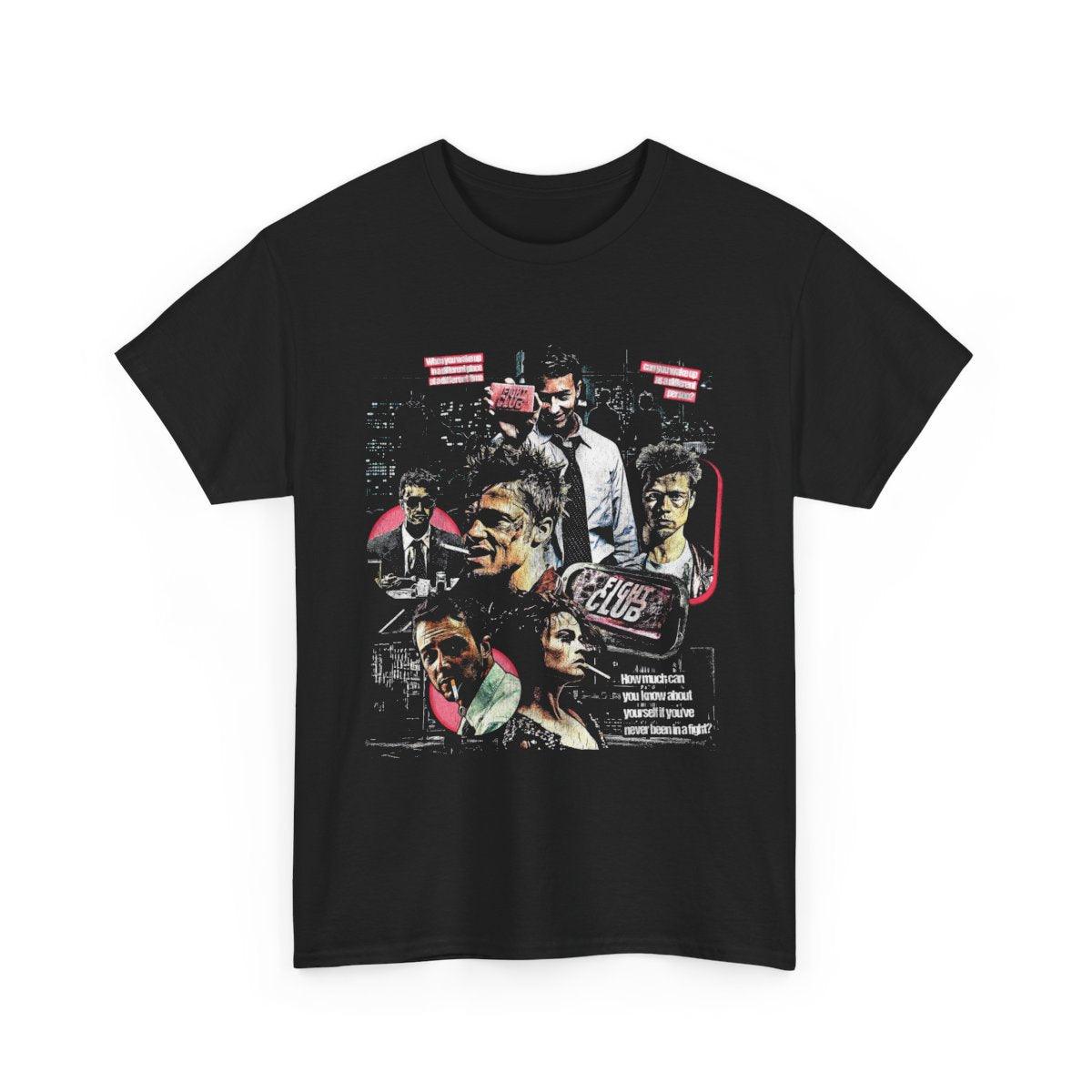 Fight Club 1999 Unisex Heavy Cotton Tee, Movie Fan Shirt, Vintage Film Lover Gift, Graphic Tee, Action Crime Movie Apparel