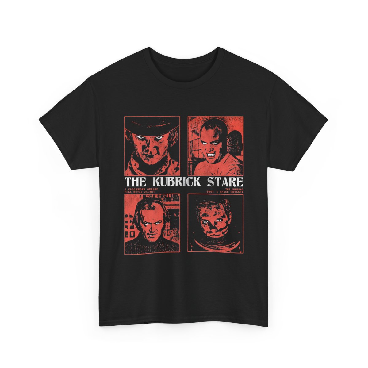 Kubrick Stare Clock Tee, Movie Fan Shirt, Film Buff T-Shirt, Retro Sci-Fi Top, Horror Cinema Clothing, Unisex Heavy Cotton Tee