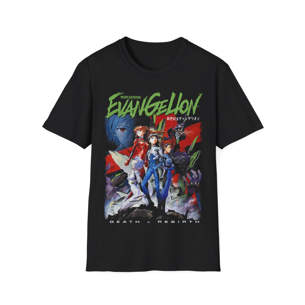 Neon Genesis Evangelion T-Shirt – Death & Rebirth 1997 Anime Movie Tee – Mecha Sci-Fi Graphic Shirt – Otaku Fan Apparel - Manga - Japanese
