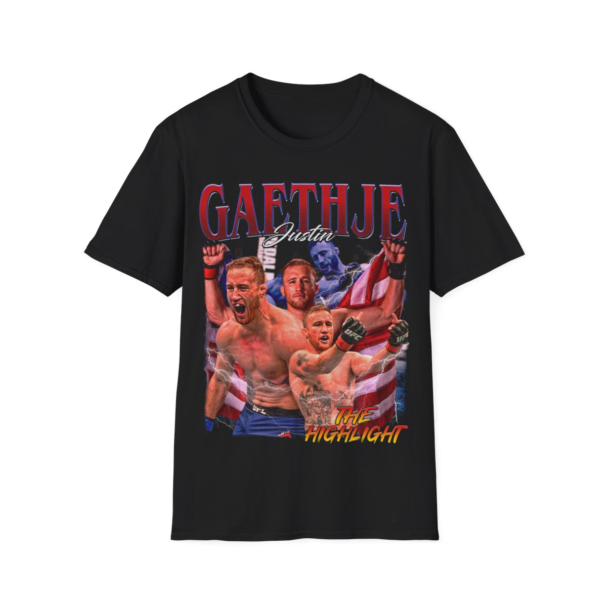 Justin Gaethje American Mixed Martial Artist Unisex Softstyle T-Shirt, MMA Fighter Tee, Fan Gift, Sports Apparel, Lightweight Shirt