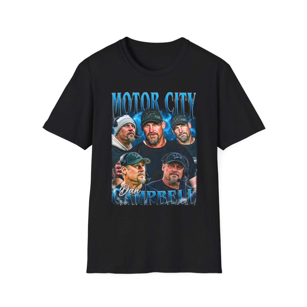 Dan Campbell Vintage Motor City T-Shirt, Football Coach Shirt, Movies Tee, Unisex Softstyle Shirt