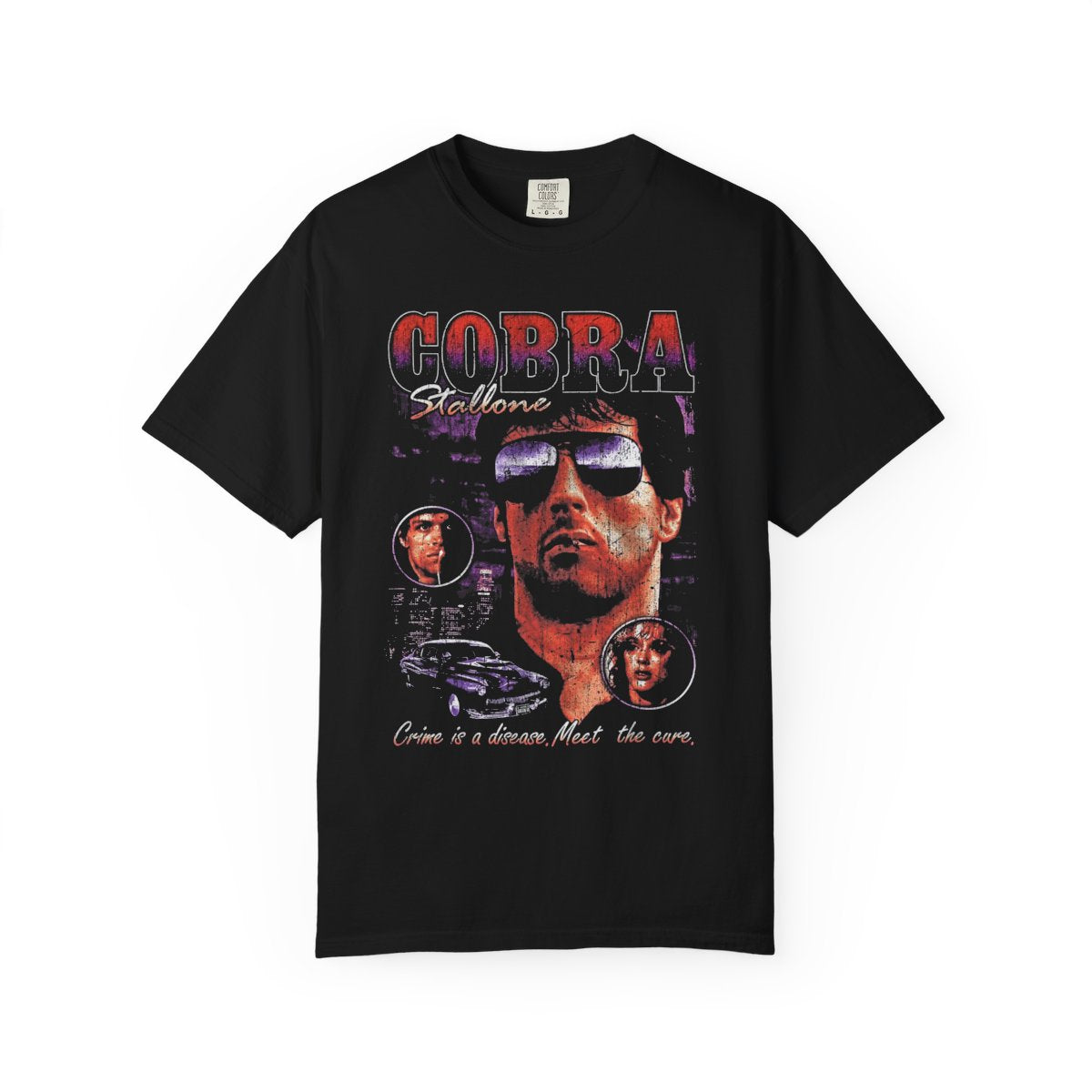 Cobra 1986 T-Shirt - Soft Cotton Action/Crime Tee - Perfect for Movie Fans