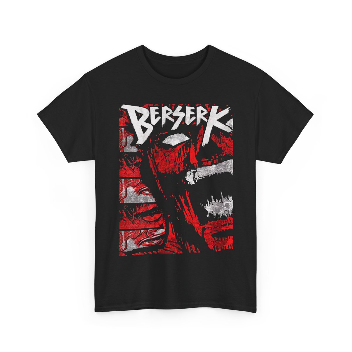 Berserk Guts Black Swordsman, Skull Knigh Anime T-Shirt: Limited Edition Vintage Unisex Cotton Tee