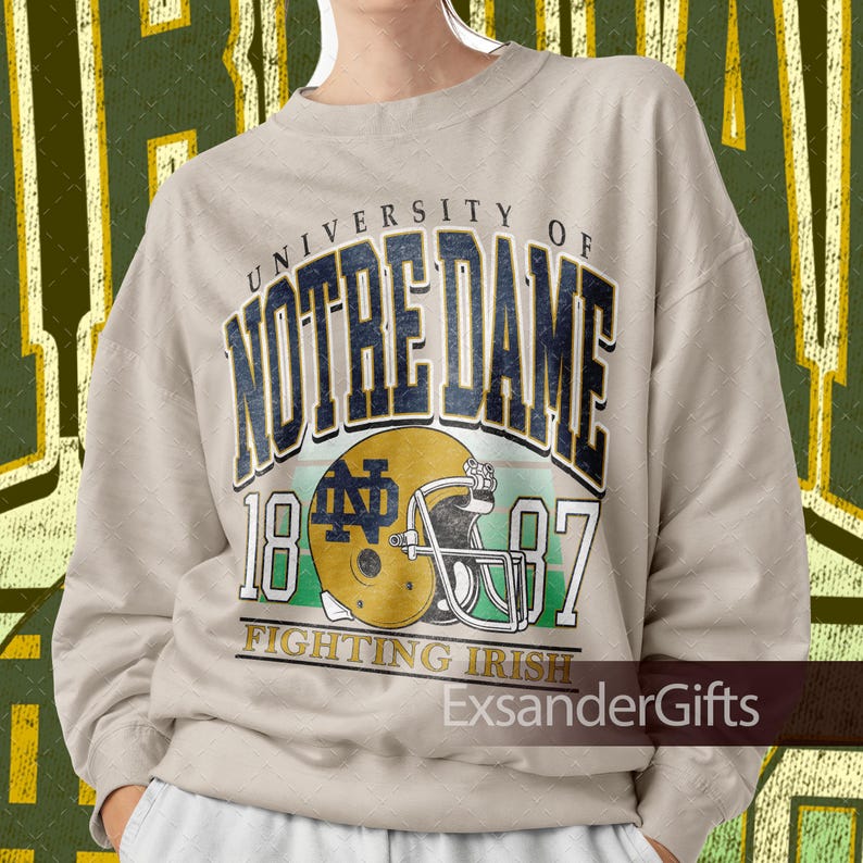 Custom Notre Dame Fighting Irish Football T-shirt, Sweatshirt, Comfort Colors, Youth and Baby