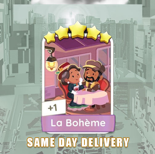 Monopoly go sticker 5 star La Boheme
