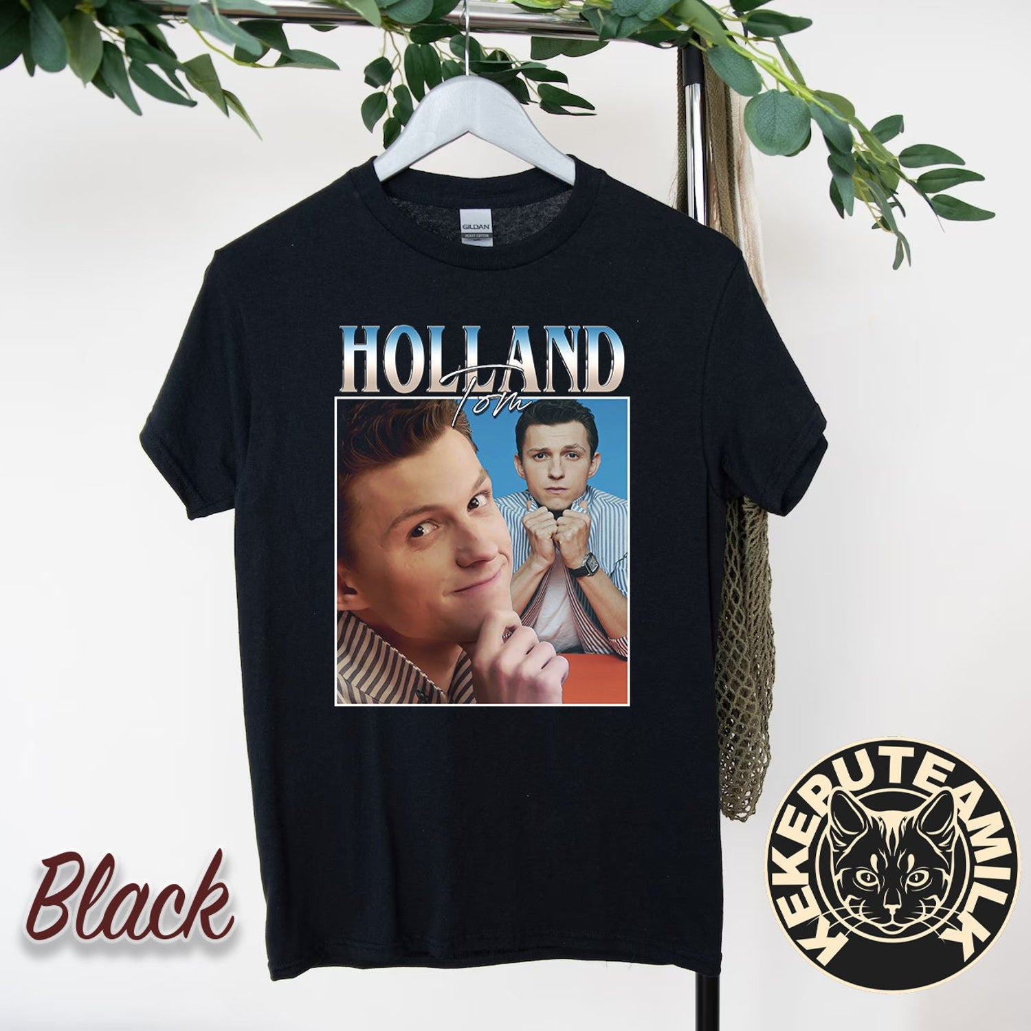 Tom Holland Shirt – Marvel Spider-Man Actor Graphic Tee – Celebrity Portrait Fan Gift – Movie Star Aesthetic T-Shirt Retro Vintage T Shirt