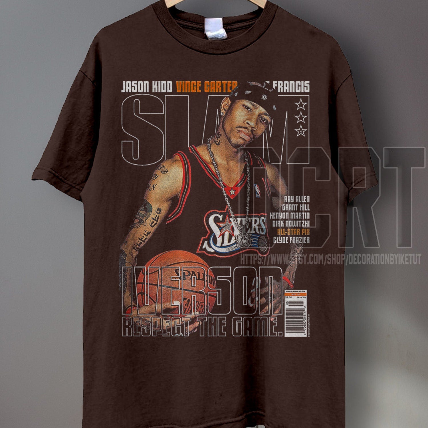 Allen Iverson Vintage Graphic Tee: 90s Basketball Legend Shirt