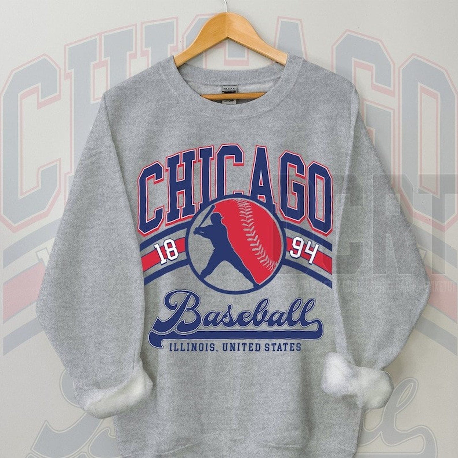Vintage Chicago Cubs Baseball Sweatshirt, Retro Game Day Crewneck