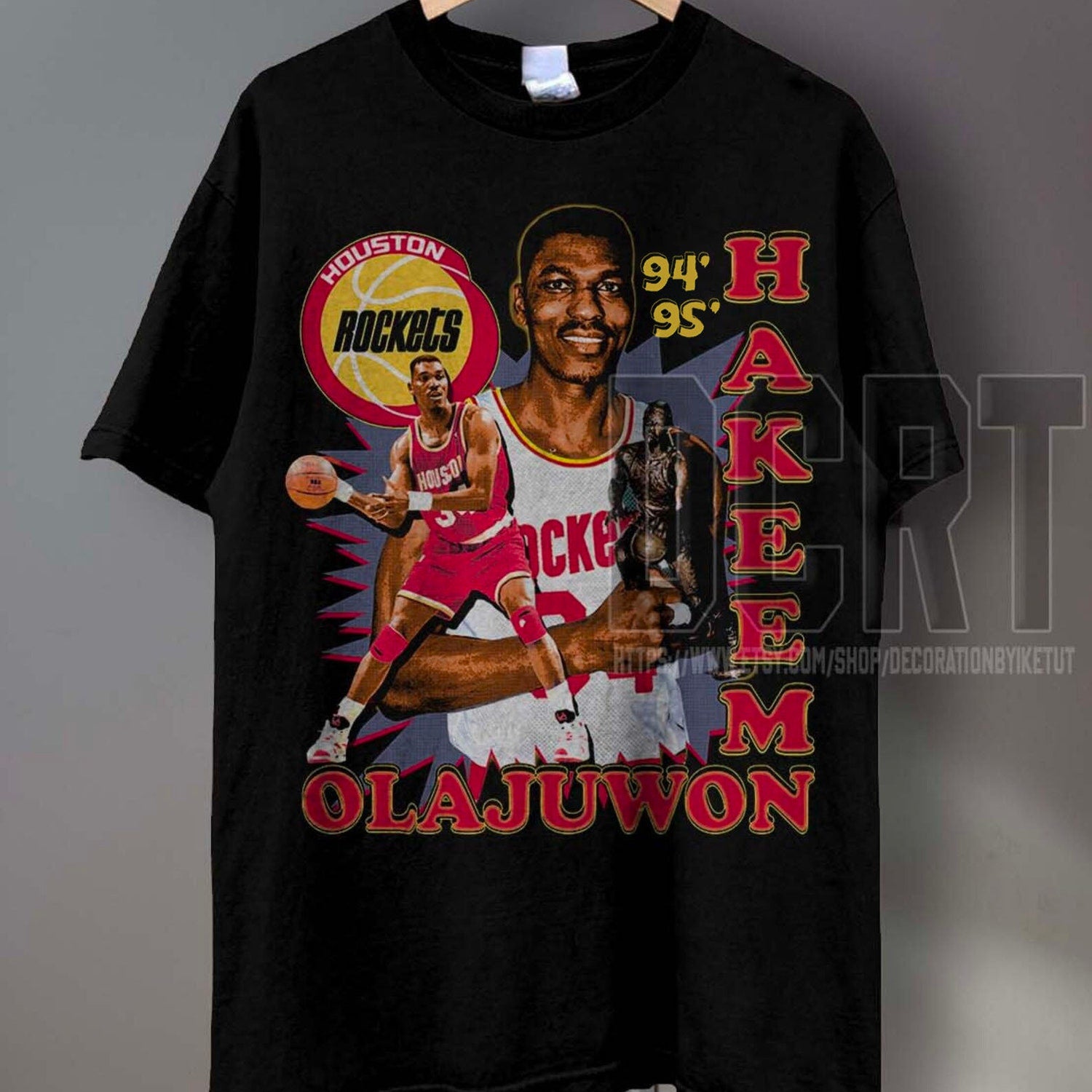Hakeem Olajuwon Basketball shirt - Classic 90s Graphic Tee - Unisex - Vintage Bootleg - Gift - Retro HO1807