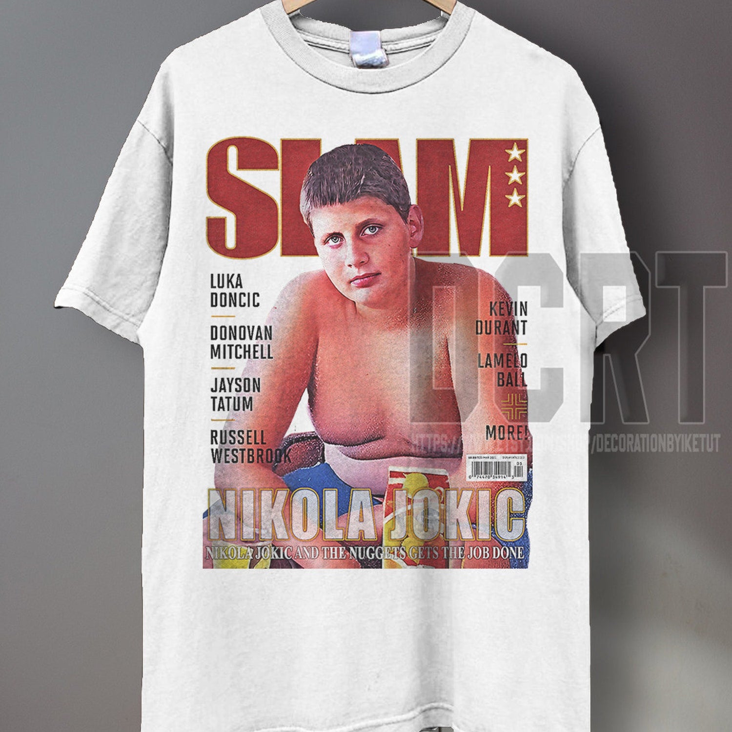 Vintage Nikola Jokic Slam Magazine T-Shirt: 90s Graphic Basketball Tee