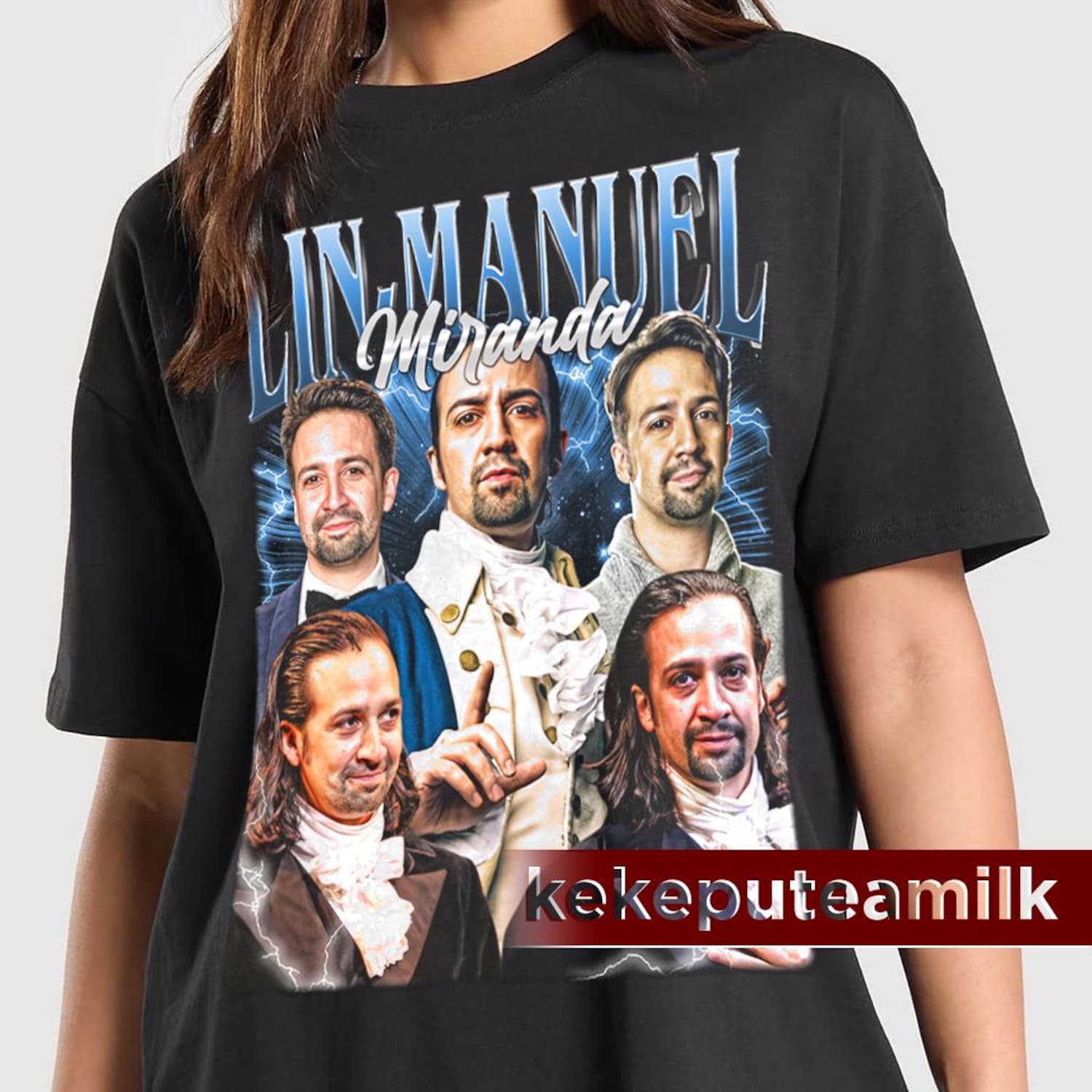 Lin-Manuel Miranda, Broadway Songwriter Actor Graphic Tee – Musical Theater Fan T-Shirt – Pop Culture Stage Gift 90s Poster Graphic Tee