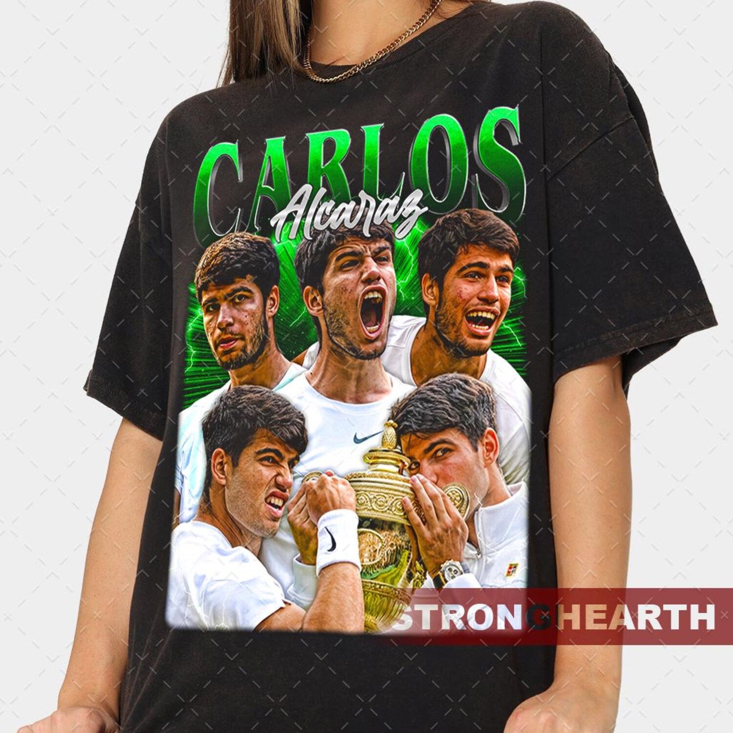 Carlos Alcaraz tennis player Vintage T-shirt Limited Collection - Sports Homage T-shirt