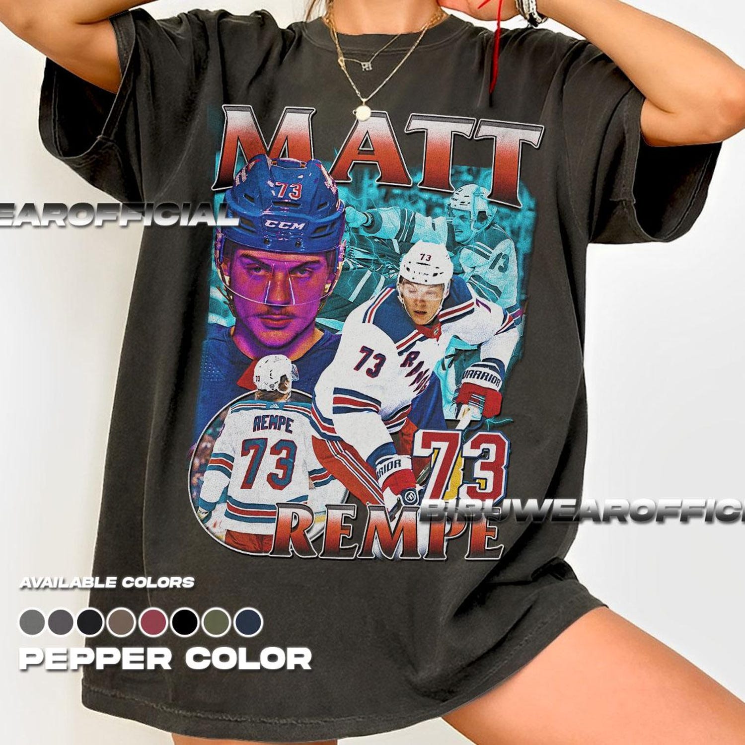 Matt Rempe 73 Hockey Tee, Comfortable Graphic T-Shirt, Men's Women's Clothing, Casual Top, Gift for Him Her, Black White Tee