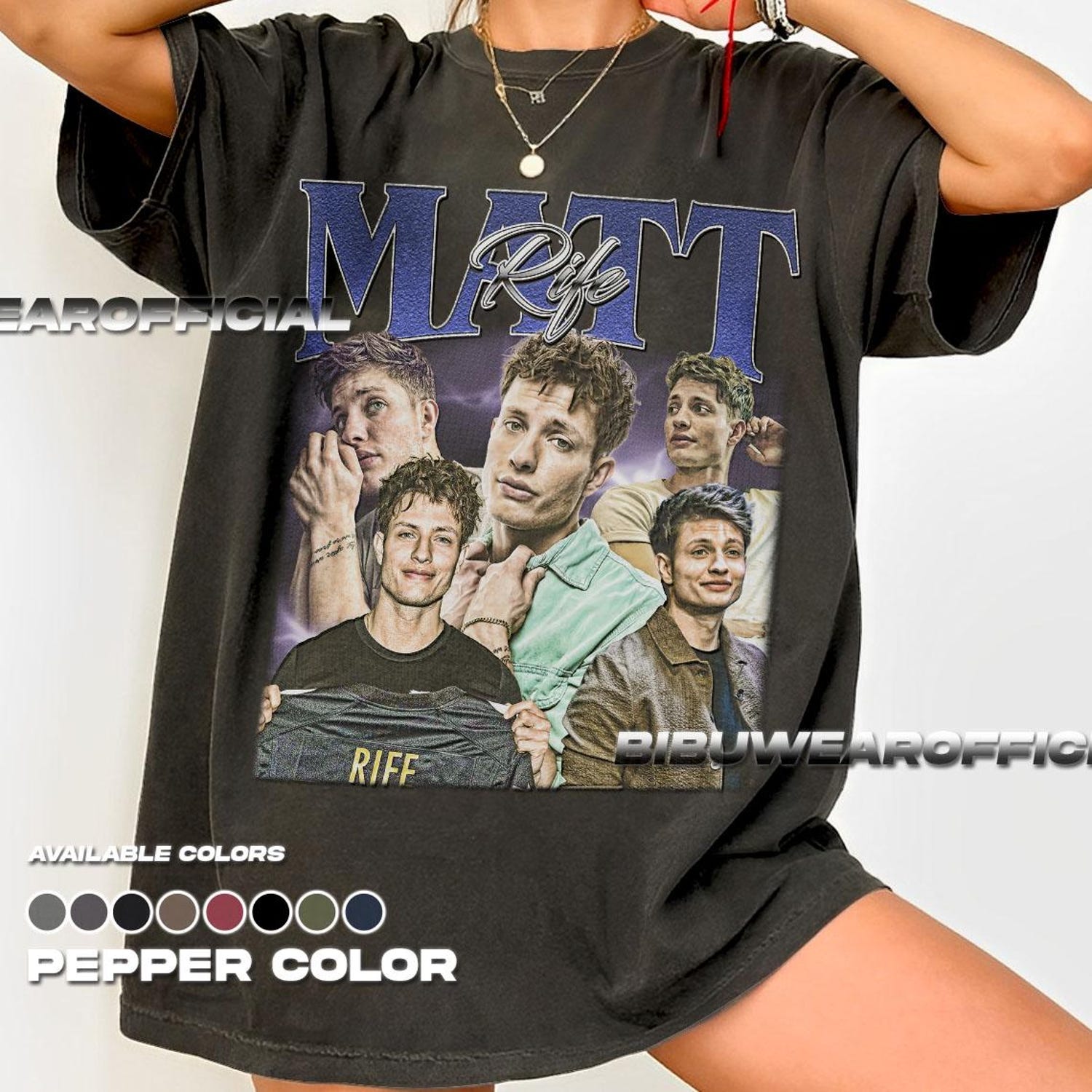 Matt Rifee T-shirt - Cool Graphic Tee, Novelty Shirt, Hipster Fashion Top, Funny Printed Apparel, Unique Gift Idea Comfort Colors