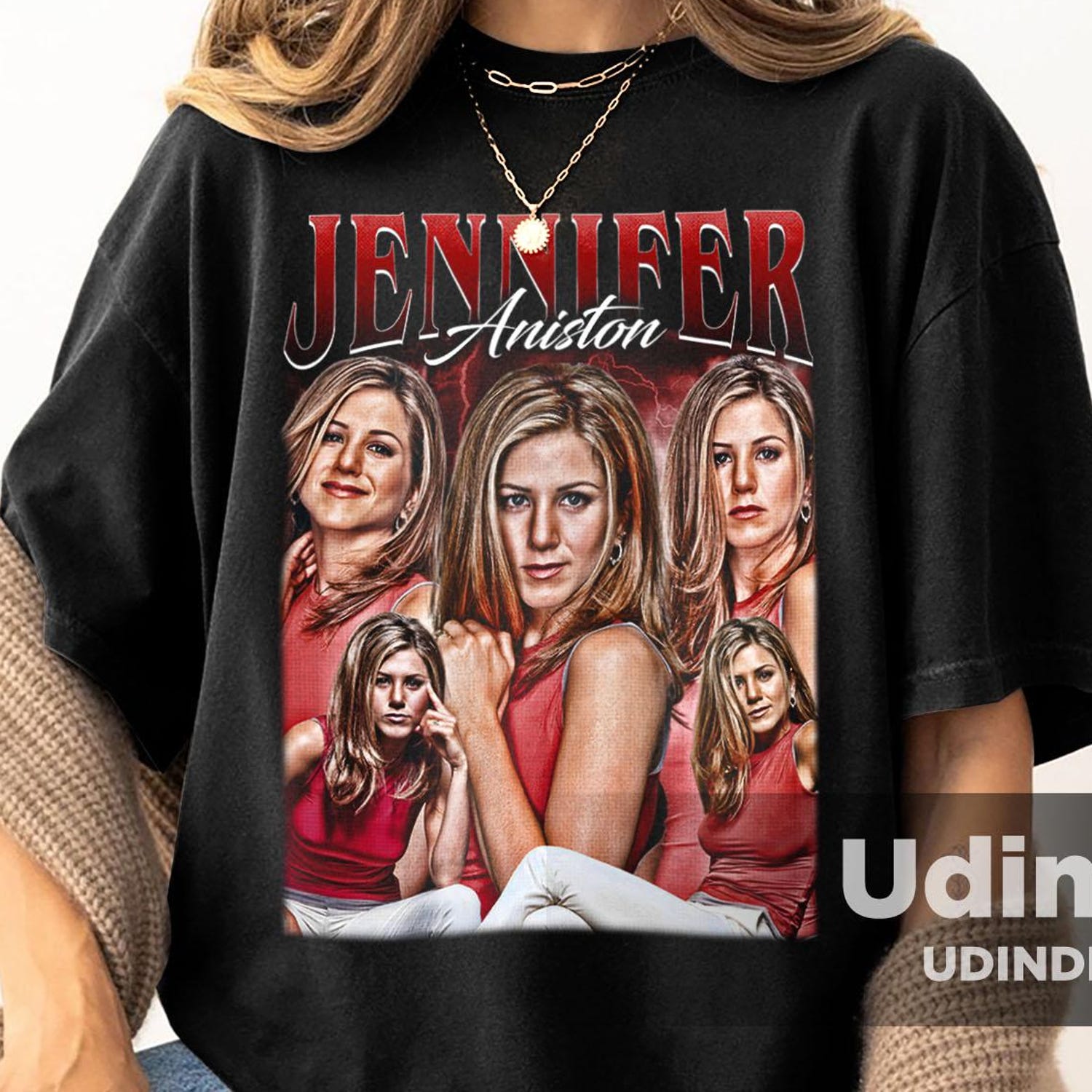 Jennifer Aniston Shirt – Friends Rachel Green Vintage 90s Collage Tee, Retro Pop Culture Graphic, TV Sitcom Fan Gift, Unisex Streetwear