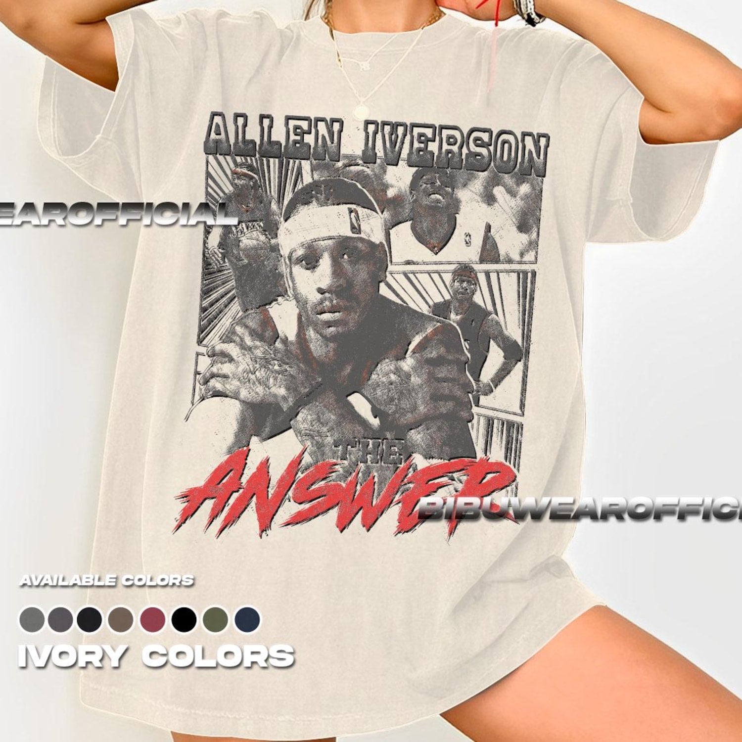 Allen Iverson Graphic Unisex Tee, Vintage Basketball Player T-Shirt, Retro Sports, Gift for Basketball Lover, Hip Hop Athlete Comfort Colors