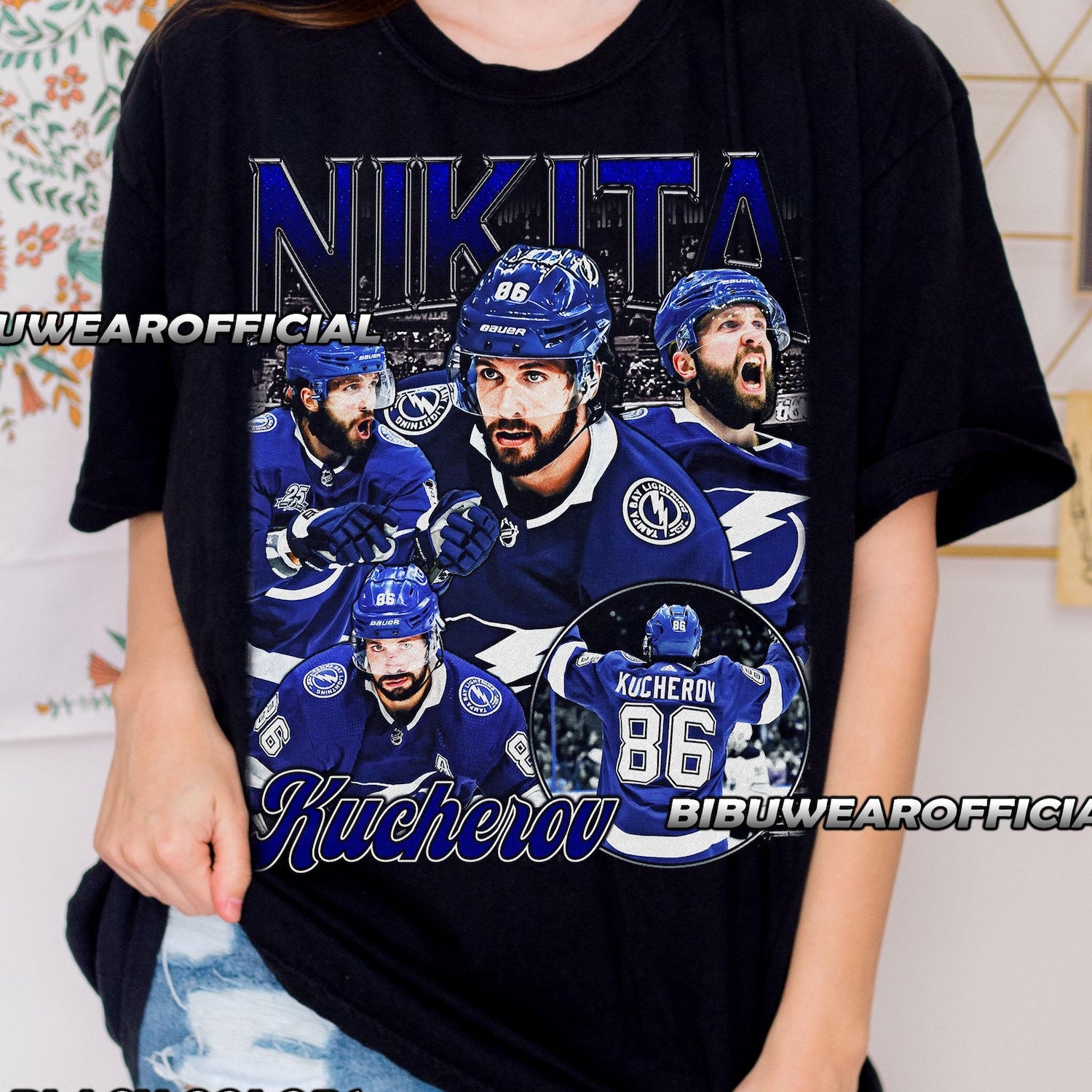 Nikita Kucherov T-Shirt, Hockey Fan Gift, Lightning Team Tee, Tampa Player Shirt, Sports Apparel