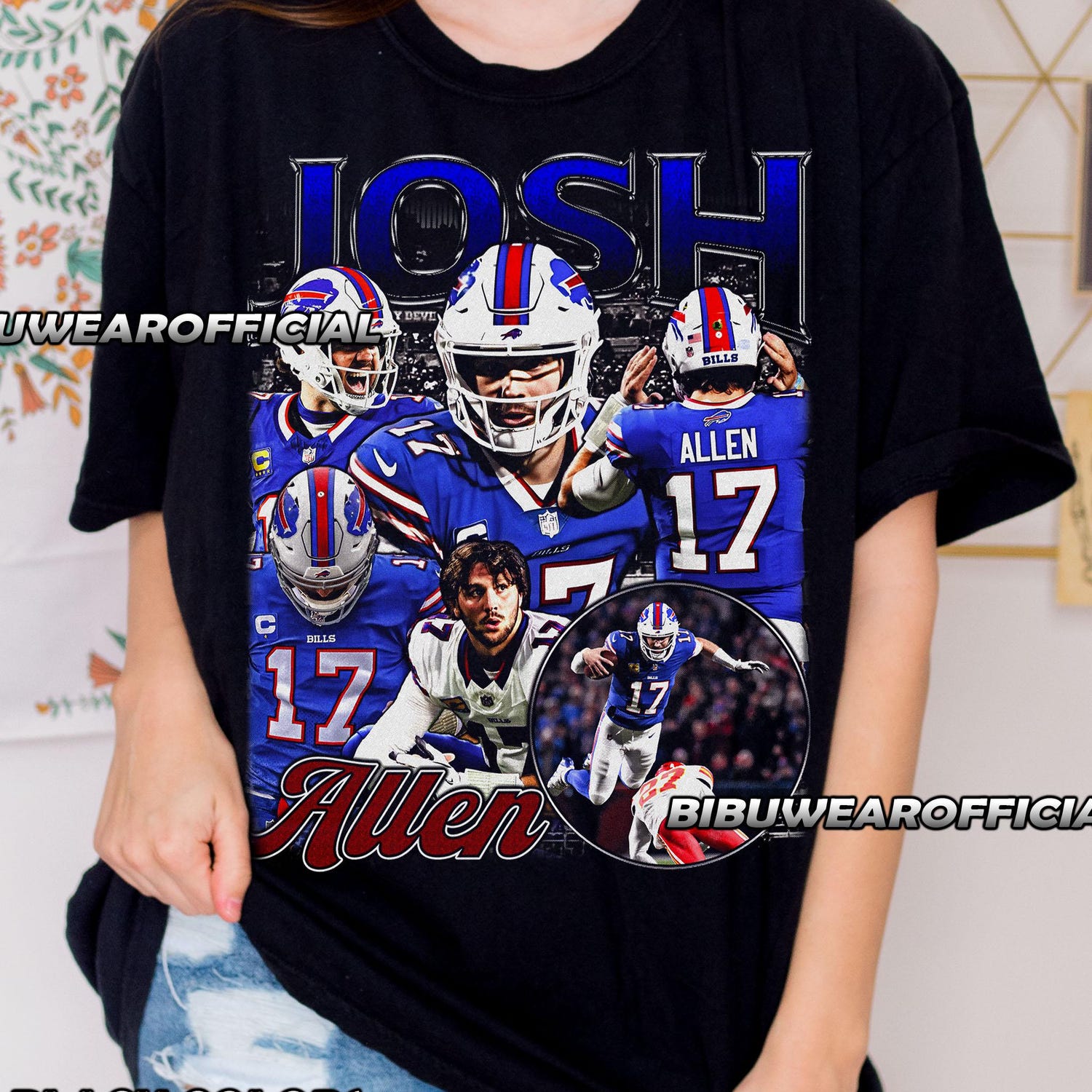 Josh Allen Unisex Heavy Cotton Tee - Fan Shirt, NFL Quarterback Tee, Game Day Apparel, Sports Fan Gift, Team