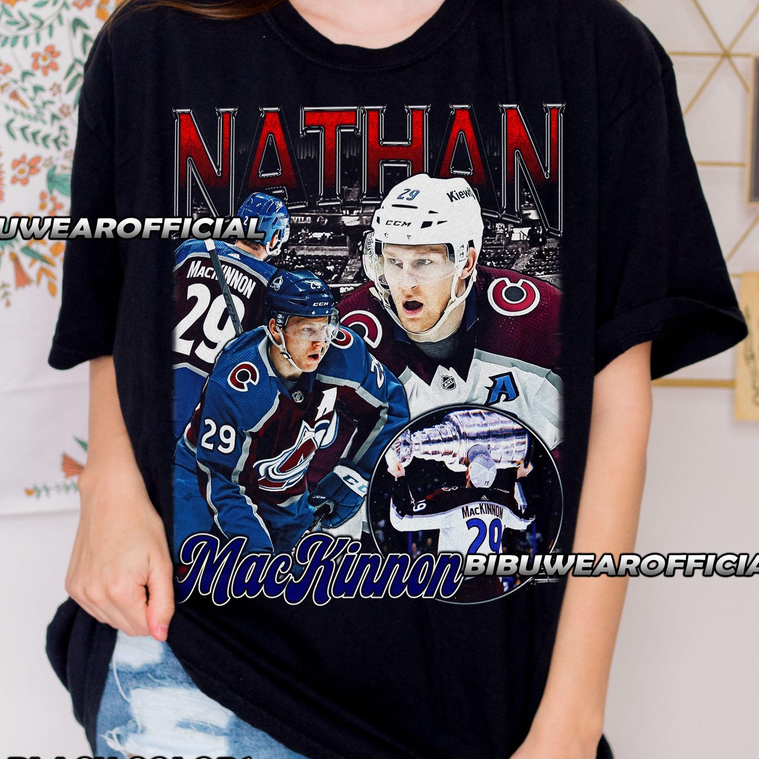 Nathan Mackinnon T-Shirt, Hockey Fan Shirt, Colorado Gift, Sports Tee,