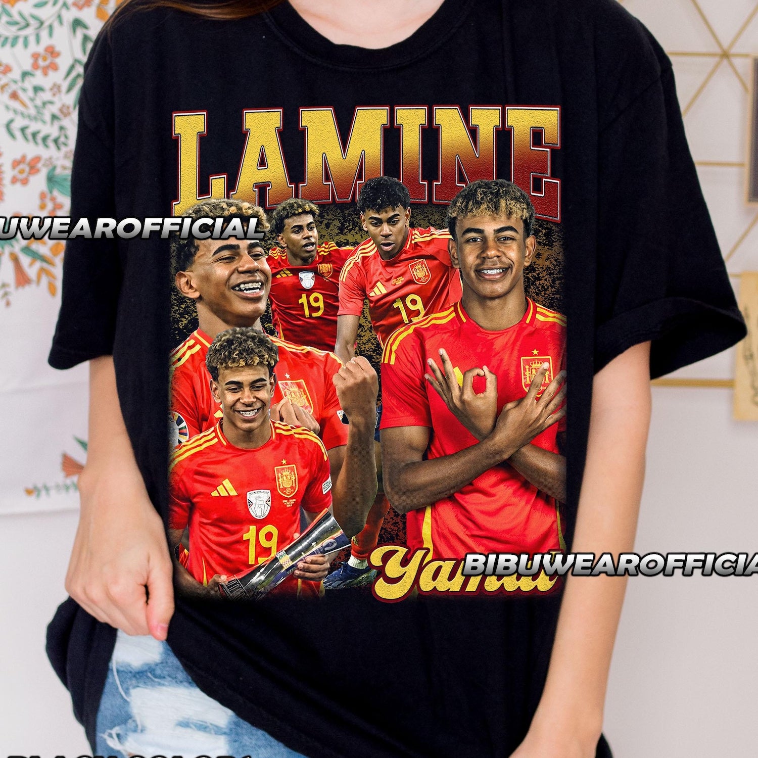 Lamine Yamal Soccer Unisex Heavy Cotton Tee - Abstract Design, Unique T-Shirt, Men's/Women's Apparel, Stylish Graphic Shirt, Casual Top