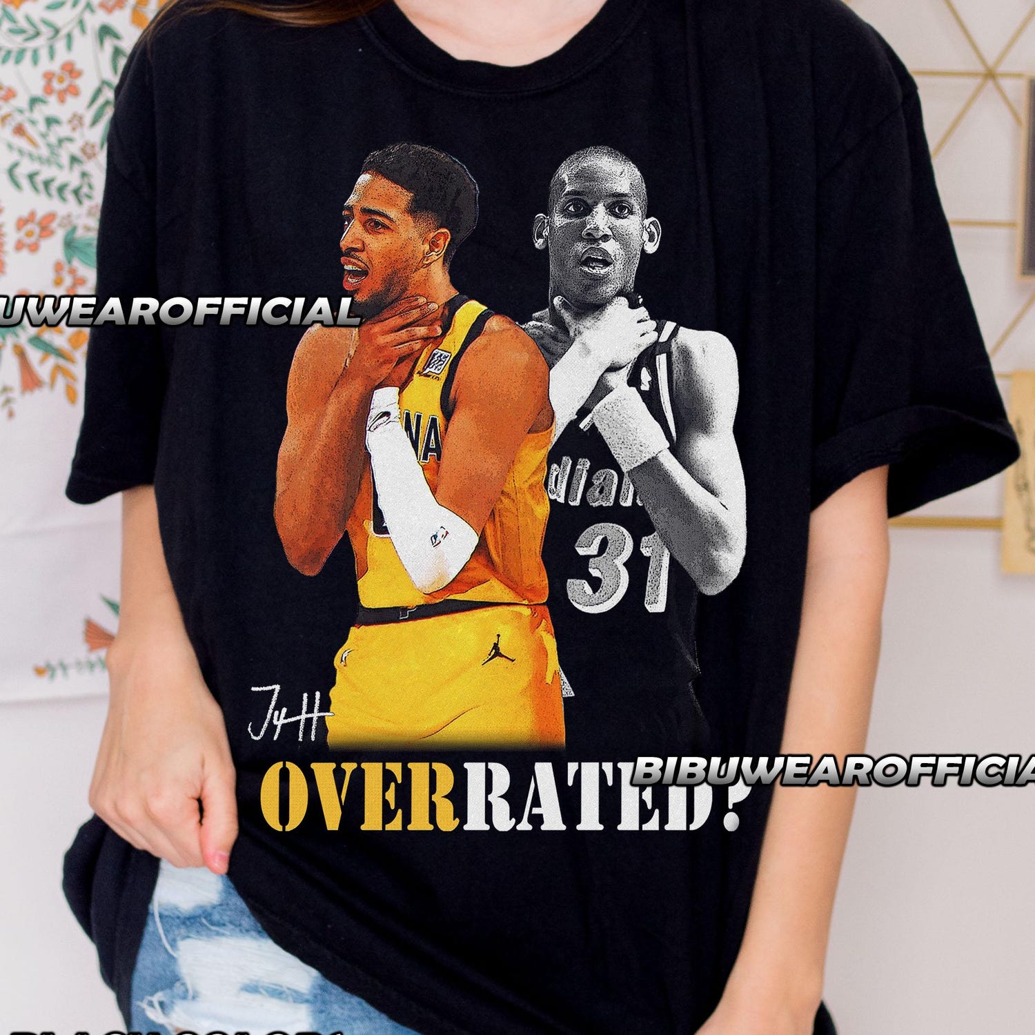 Tyrese Haliburton Basketball T-Shirt, Sports Fan Gift, Basketball Lover Apparel, Overrated Players Tee, Basketball Gift for Him, Sports Fan Shirt