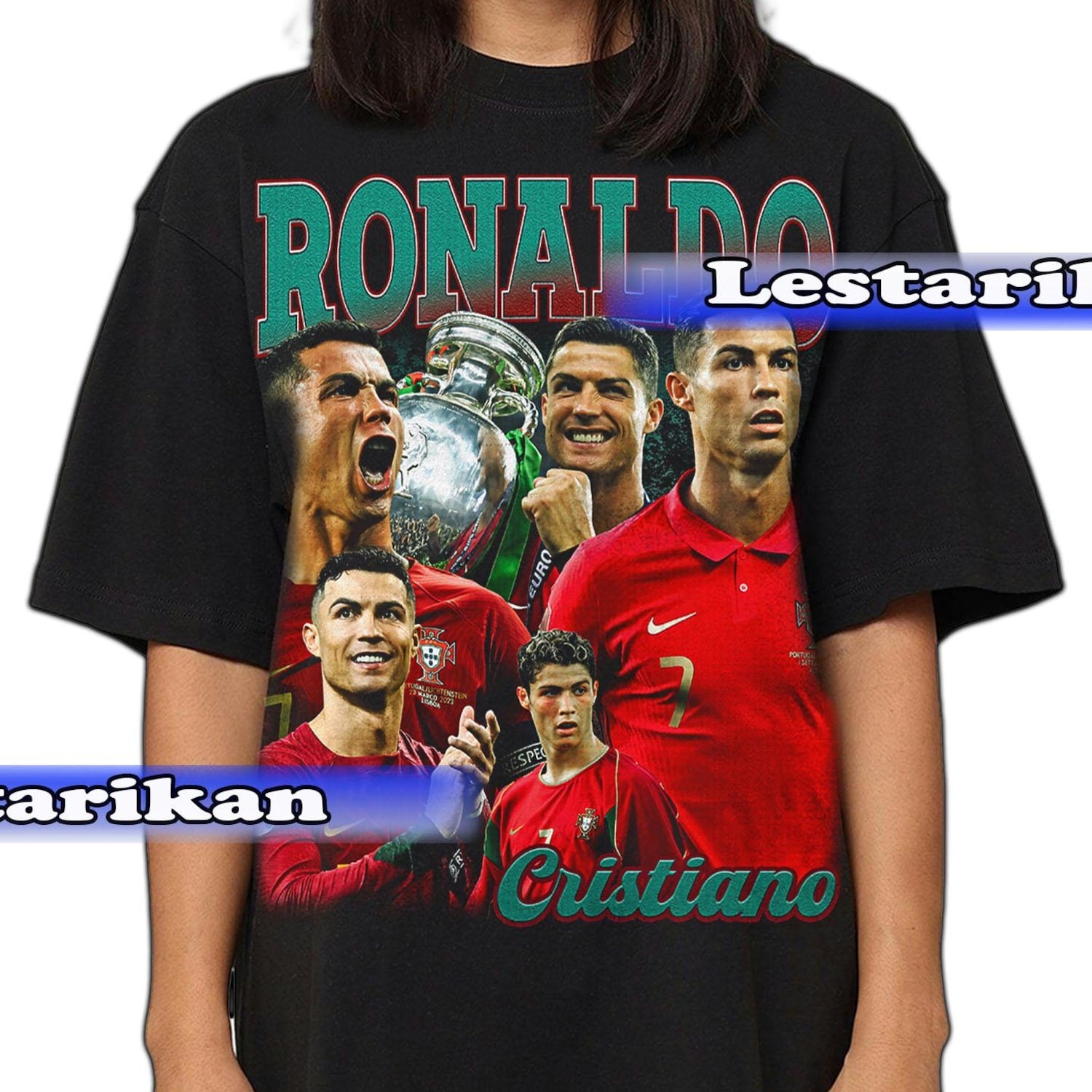 Christiano Ronaldo Soccer/Football Player Goat T-Shirt - Fan Tee, Men's Women's Sports Shirt, Football Player Gift, Team Supporter Apparel,
