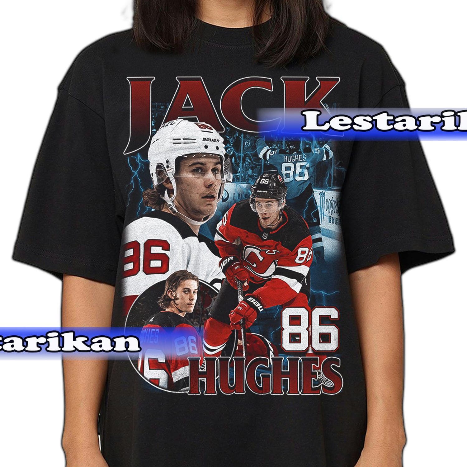 Jack Hughes Ice Hockey Shirt - American Professional Hockey Championships Sport Merch Vintage Sweatshirt Hoodie Graphic Tee