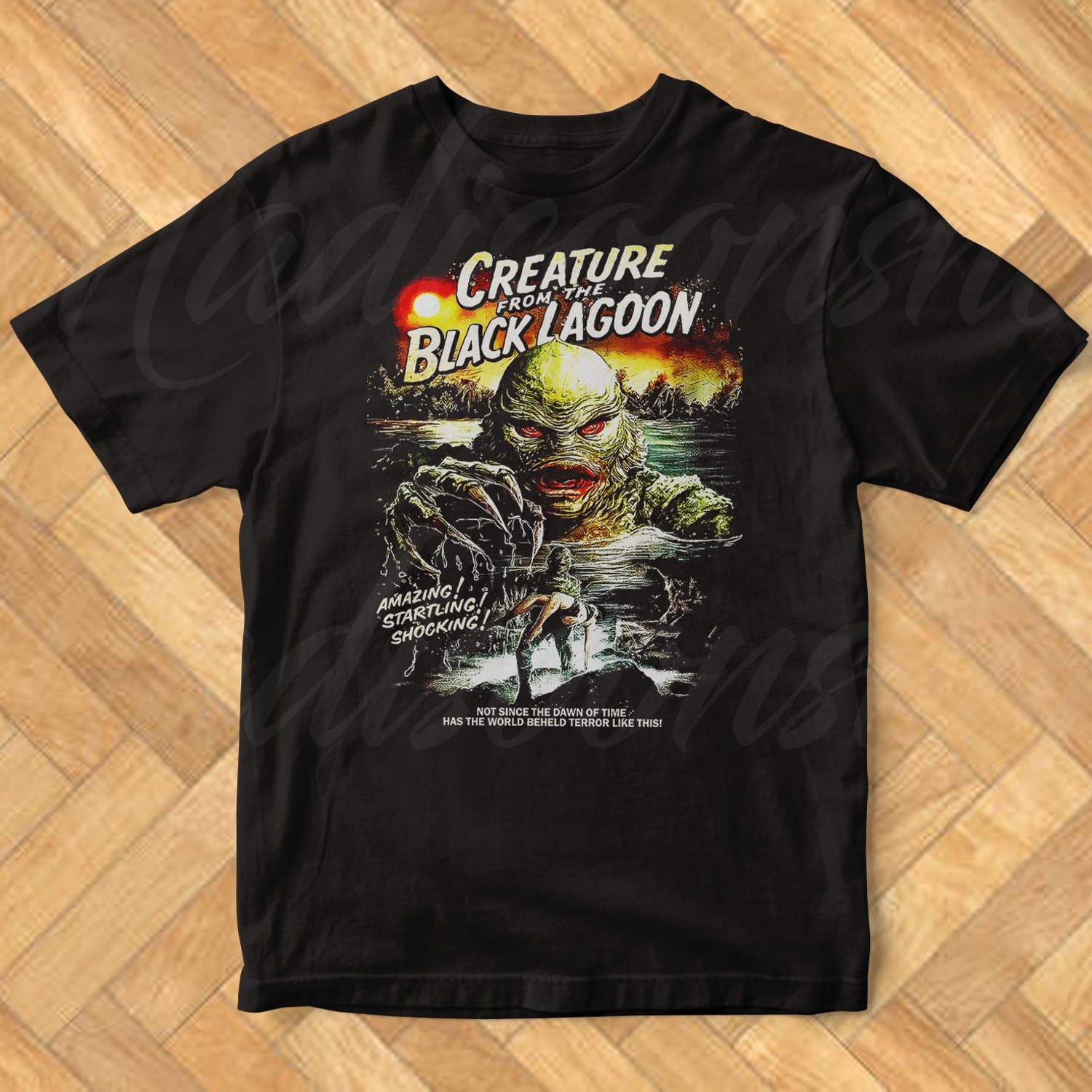 Creature from black Lagoon Vintage T-Shirt: Unisex Soft Cotton Colors Tee