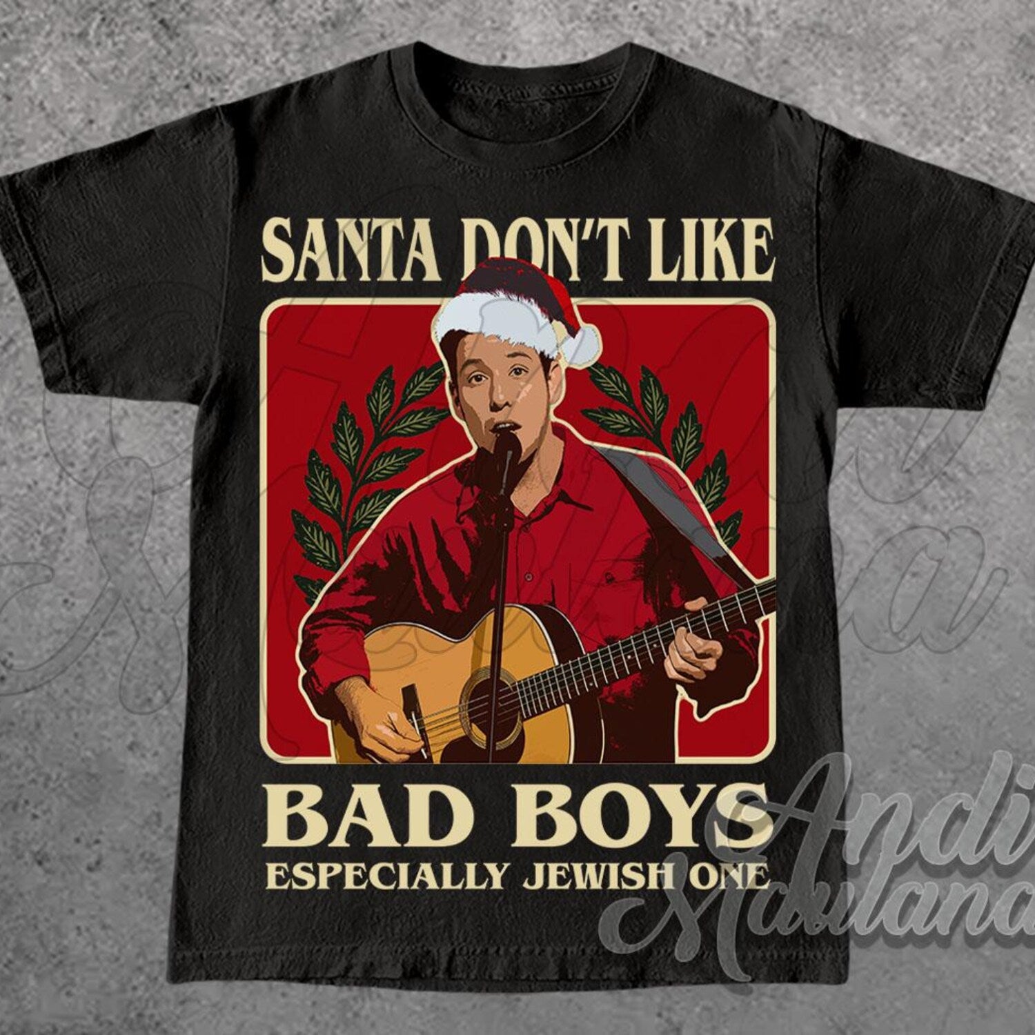 Adam Sandler Santa Don't Like Bad Boys Especially Jewish One Meme t-shirt, Holiday Gift Shirt, Christmas Humor Tee, Comedy Movie Fan Tee