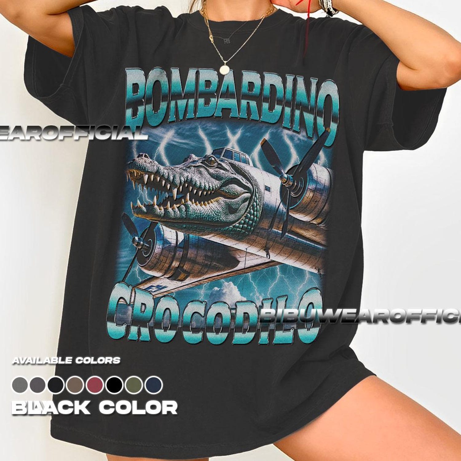 Bombardino Crocodilo Brainrot Meme Unisex T-Shirt, Cotton Tee, Funny Graphic Tee, Novelty Shirt, Humor Gift, Trendy Top