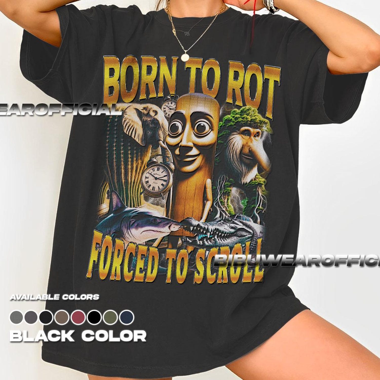 Born To Rot Forced To Scroll Brainrot Gothic Tee, Alternative Clothing, Edgy Shirt, Grunge Top, Emo Fashion, Born To Rot Forced To Scroll