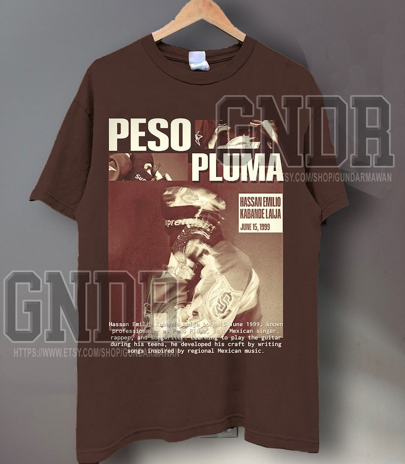 Peso Pluma Tshirt, Hassan Emilio Kabande Laija T-Shirt, Peso Pluma Merch, Doble P Merch, La Bebé, Peso Pluma Tour Unisex Shirt | Timnas