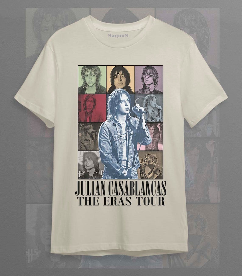 Julian Casablancas Eras Tour Style The Band Tee – Indie Rock Musician Graphic T-Shirt – Retro Concert Style – Gift for Indie Rock Fans Graphic Tee