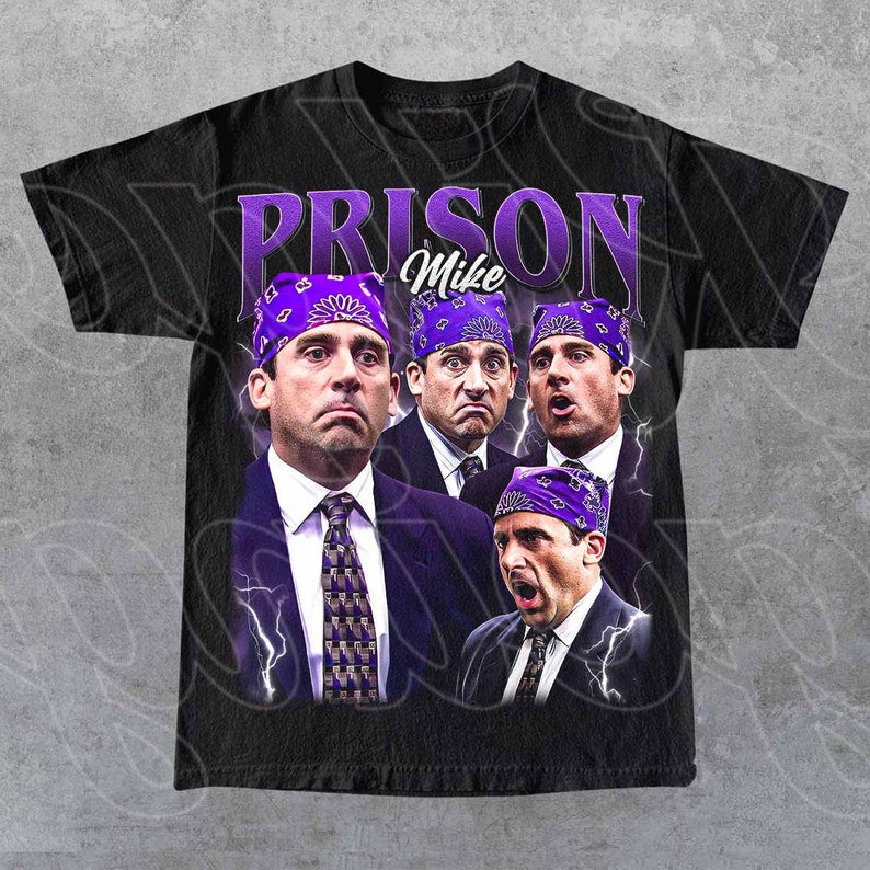 Prison Mike T-Shirt – The Office TV Show Tee – Steve Carell as Michael Scott Funny Graphic Shirt – Comedy Series Merch – Gift for Sitcom Fan