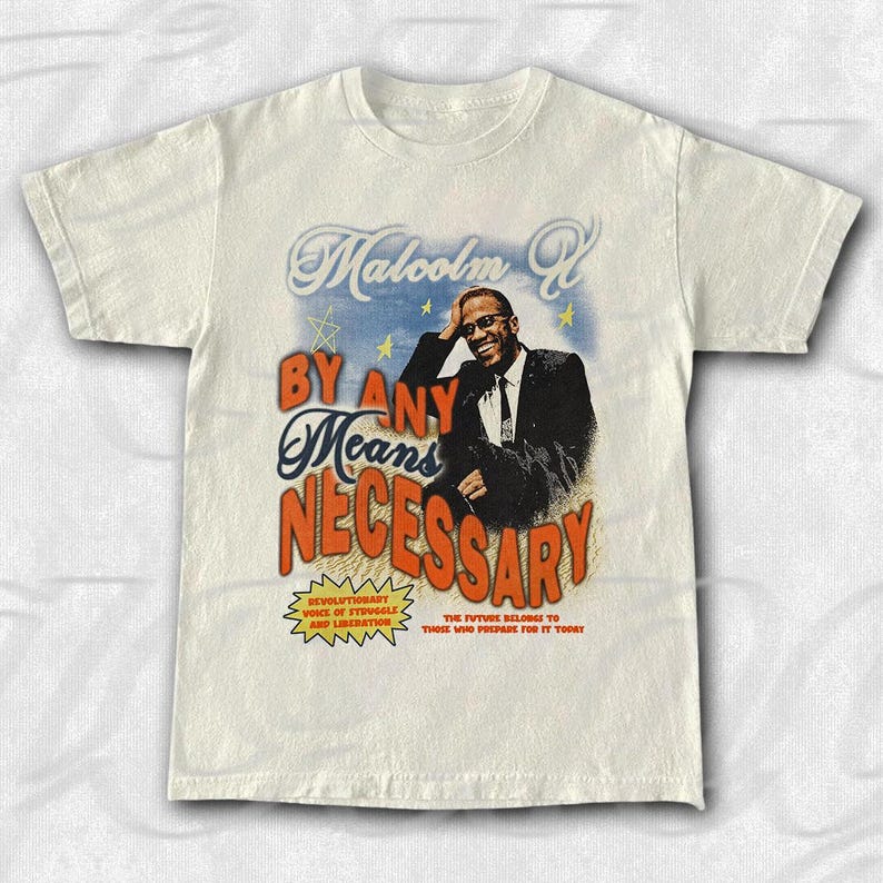Vintage Malcolm X T-Shirt: Unisex Cotton Tee