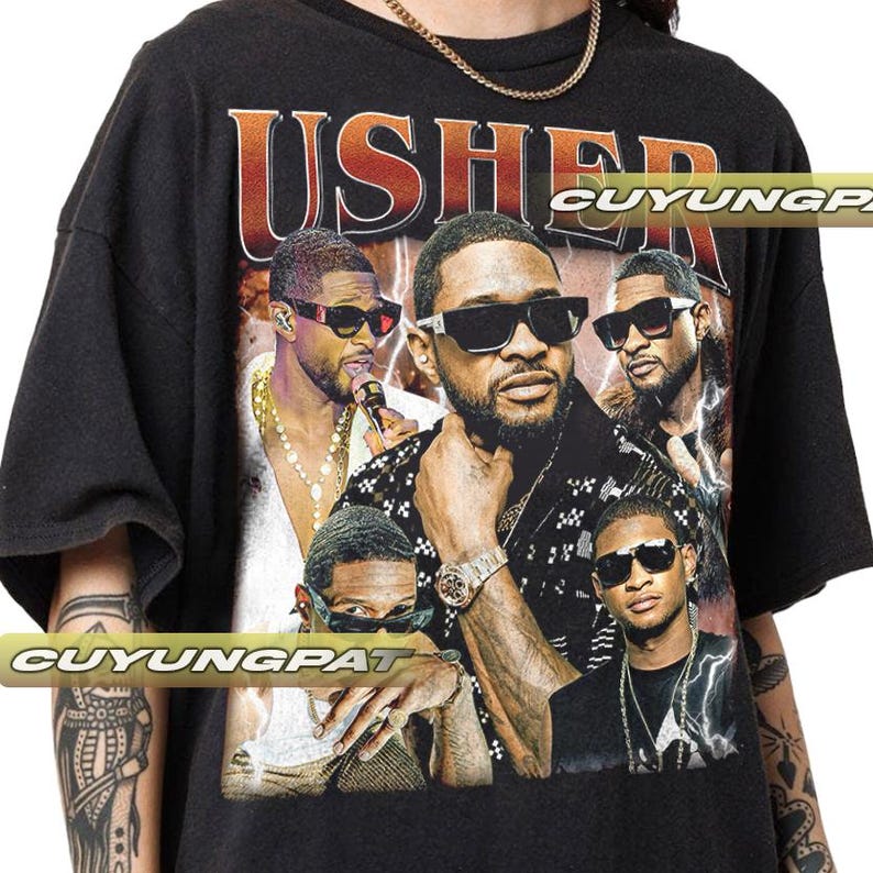 Usher Vintage T-Shirt, Gift For Woman and Man Unisex T-, American singer-songwriter and dancer
