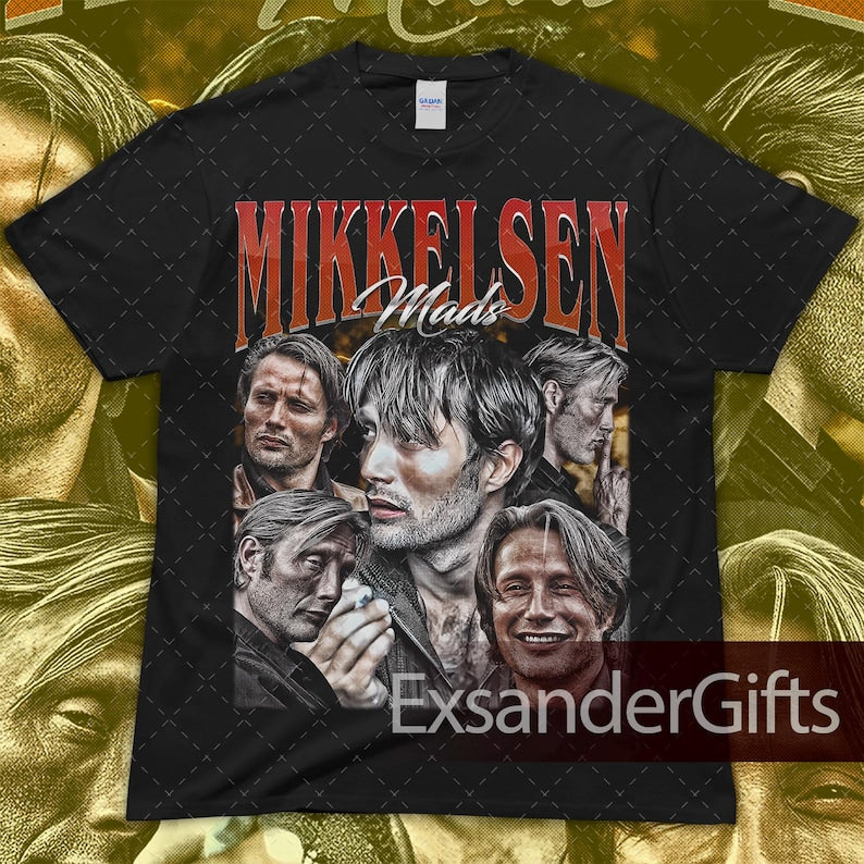 Mads Mikkelsen Vintage Graphic Tee - TV Series Fan Shirt