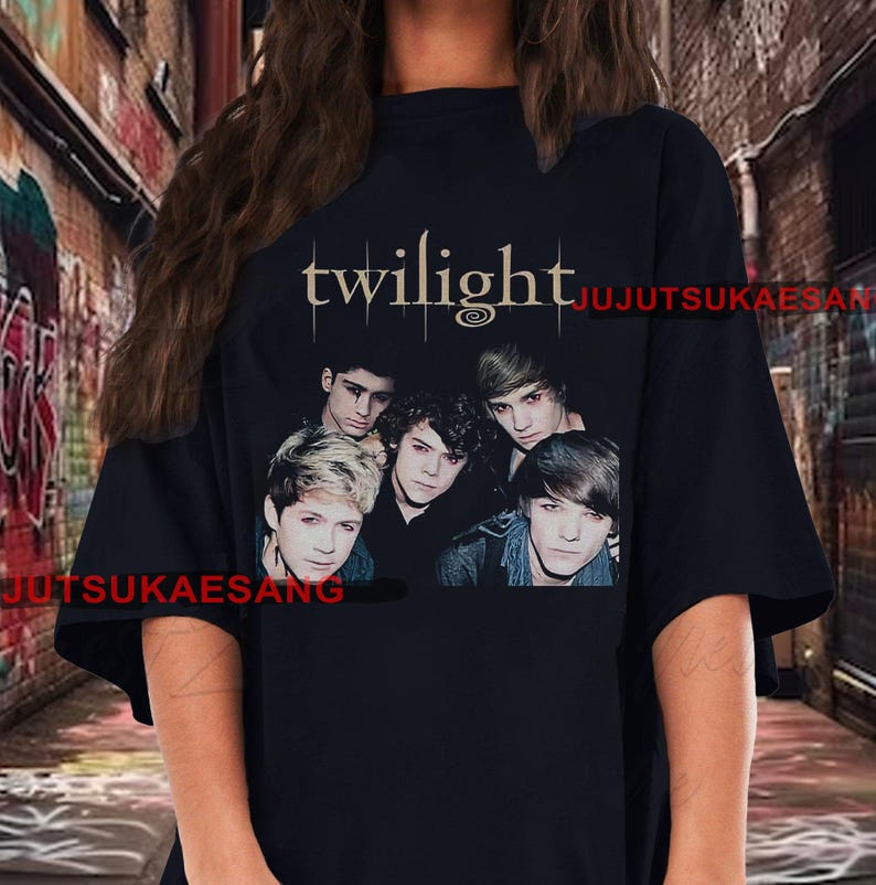 Retro Twilight One Direction Vintage Distressed Unisex Heavy Cotton 90s Graphic Tee Shirt