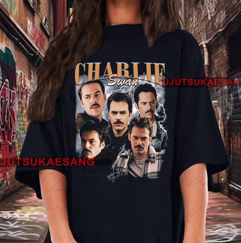 Retro Charlie Swan Twilight Vintage Distressed Unisex Heavy Cotton 90s Graphic Tee Shirt